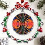 Casanova Abstract Art-colors Cool Druffix Flower Freaky Trippy Metal X mas Wreath Ribbon Ornament Front