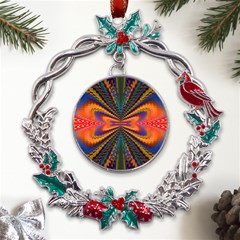 Casanova Abstract Art-colors Cool Druffix Flower Freaky Trippy Metal X mas Wreath Holly Leaf Ornament by Ket1n9