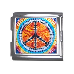 Tie Dye Peace Sign Mega Link Italian Charm (18mm) by Ket1n9