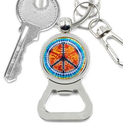 Tie Dye Peace Sign Bottle Opener Key Chain by Ket1n9