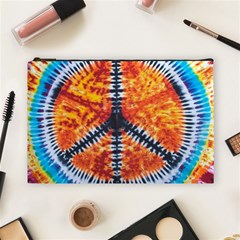 Tie Dye Peace Sign Cosmetic Bag (large) by Ket1n9