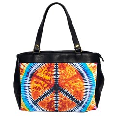 Tie Dye Peace Sign Oversize Office Handbag (2 Sides) by Ket1n9