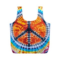 Tie Dye Peace Sign Full Print Recycle Bag (m) by Ket1n9