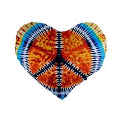 Tie Dye Peace Sign Standard 16  Premium Flano Heart Shape Cushions by Ket1n9