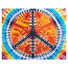 Tie Dye Peace Sign Two Sides Premium Plush Fleece Blanket (medium) by Ket1n9