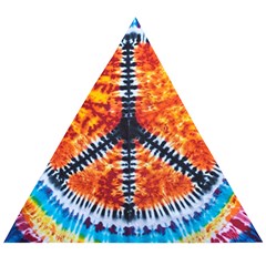 Tie Dye Peace Sign Wooden Puzzle Triangle by Ket1n9