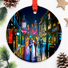 Abstract Vibrant Colour Cityscape Ornament (round) by Ket1n9