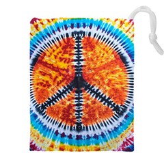 Tie Dye Peace Sign Drawstring Pouch (5xl) by Ket1n9