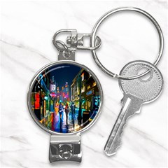 Abstract Vibrant Colour Cityscape Nail Clippers Key Chain by Ket1n9