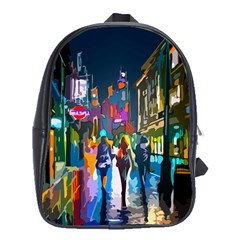 Abstract Vibrant Colour Cityscape School Bag (xl)