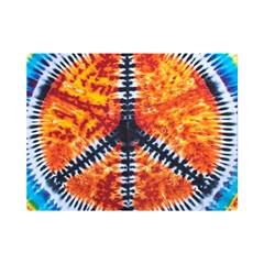 Tie Dye Peace Sign Premium Plush Fleece Blanket (mini) by Ket1n9