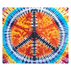 Tie Dye Peace Sign Premium Plush Fleece Blanket (small)