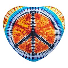 Tie Dye Peace Sign Heart Glass Fridge Magnet (4 Pack) by Ket1n9