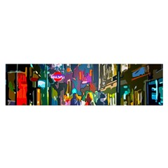 Abstract Vibrant Colour Cityscape Oblong Satin Scarf (16  X 60 ) by Ket1n9