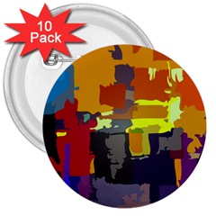 Abstract Vibrant Colour 3  Buttons (10 Pack)  by Ket1n9