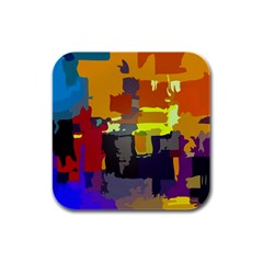 Abstract Vibrant Colour Rubber Square Coaster (4 Pack) by Ket1n9