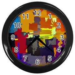 Abstract Vibrant Colour Wall Clock (black) by Ket1n9