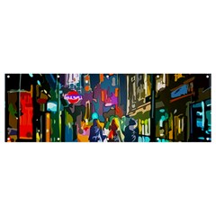 Abstract Vibrant Colour Cityscape Banner And Sign 12  X 4  by Ket1n9