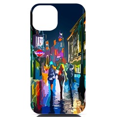 Abstract Vibrant Colour Cityscape Iphone 14 Black Uv Print Case by Ket1n9