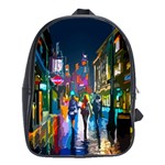 Abstract Vibrant Colour Cityscape School Bag (Large) Front