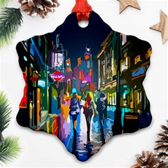 Abstract Vibrant Colour Cityscape Ornament (snowflake) by Ket1n9