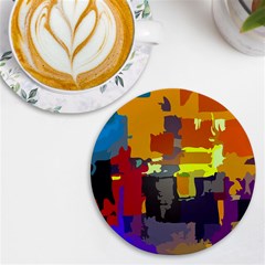 Abstract Vibrant Colour Uv Print Round Tile Coaster by Ket1n9