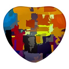 Abstract Vibrant Colour Heart Glass Fridge Magnet (4 Pack) by Ket1n9