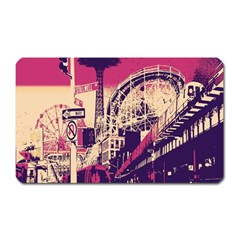 Pink City Retro Vintage Futurism Art Magnet (rectangular) by Ket1n9