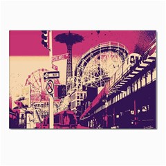 Pink City Retro Vintage Futurism Art Postcards 5  X 7  (pkg Of 10) by Ket1n9