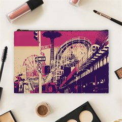 Pink City Retro Vintage Futurism Art Cosmetic Bag (large) by Ket1n9