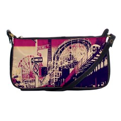 Pink City Retro Vintage Futurism Art Shoulder Clutch Bag by Ket1n9