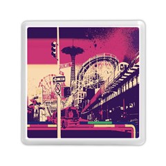 Pink City Retro Vintage Futurism Art Memory Card Reader (square) by Ket1n9