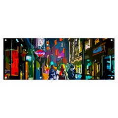 Abstract Vibrant Colour Cityscape Banner And Sign 8  X 3 