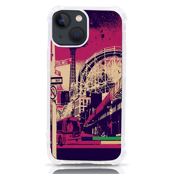 Pink City Retro Vintage Futurism Art iPhone 13 mini TPU UV Print Case