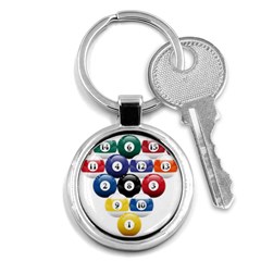 Racked Billiard Pool Balls Key Chain (round) by Ket1n9