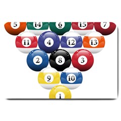 Racked Billiard Pool Balls Large Doormat by Ket1n9