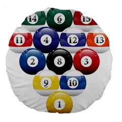 Racked Billiard Pool Balls Large 18  Premium Round Cushions by Ket1n9