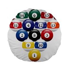 Racked Billiard Pool Balls Standard 15  Premium Flano Round Cushions by Ket1n9