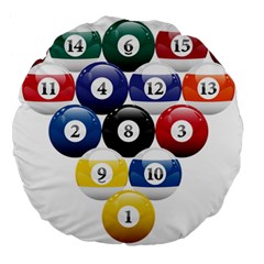 Racked Billiard Pool Balls Large 18  Premium Flano Round Cushions by Ket1n9