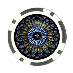 Stained Glass Rose Window In France s Strasbourg Cathedral Poker Chip Card Guard by Ket1n9