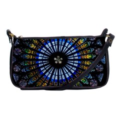 Stained Glass Rose Window In France s Strasbourg Cathedral Shoulder Clutch Bag by Ket1n9