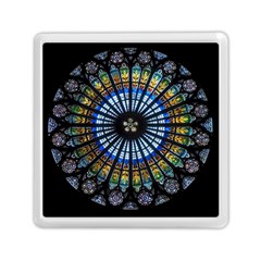 Stained Glass Rose Window In France s Strasbourg Cathedral Memory Card Reader (square) by Ket1n9