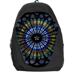 Stained Glass Rose Window In France s Strasbourg Cathedral Backpack Bag by Ket1n9