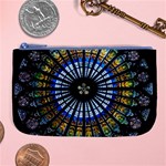 Stained Glass Rose Window In France s Strasbourg Cathedral Large Coin Purse Front