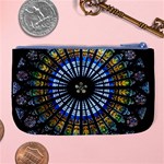 Stained Glass Rose Window In France s Strasbourg Cathedral Large Coin Purse Back