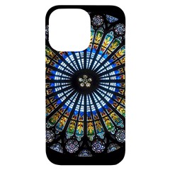 Stained Glass Rose Window In France s Strasbourg Cathedral Iphone 14 Pro Max Black Uv Print Case by Ket1n9