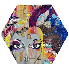 Graffiti Mural Street Art Painting Wooden Puzzle Hexagon by Ket1n9