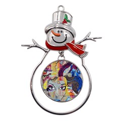 Graffiti Mural Street Art Painting Metal Snowman Ornament by Ket1n9