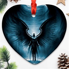 Rising Angel Fantasy Heart Ornament (two Sides) by Ket1n9