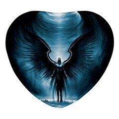 Rising Angel Fantasy Heart Glass Fridge Magnet (4 Pack) by Ket1n9